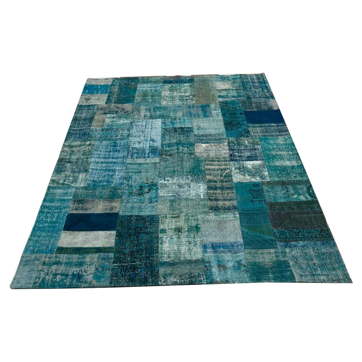 Pacific Vintage Fragments 74418 Teal Multi Modern Hand Knotted Rugs