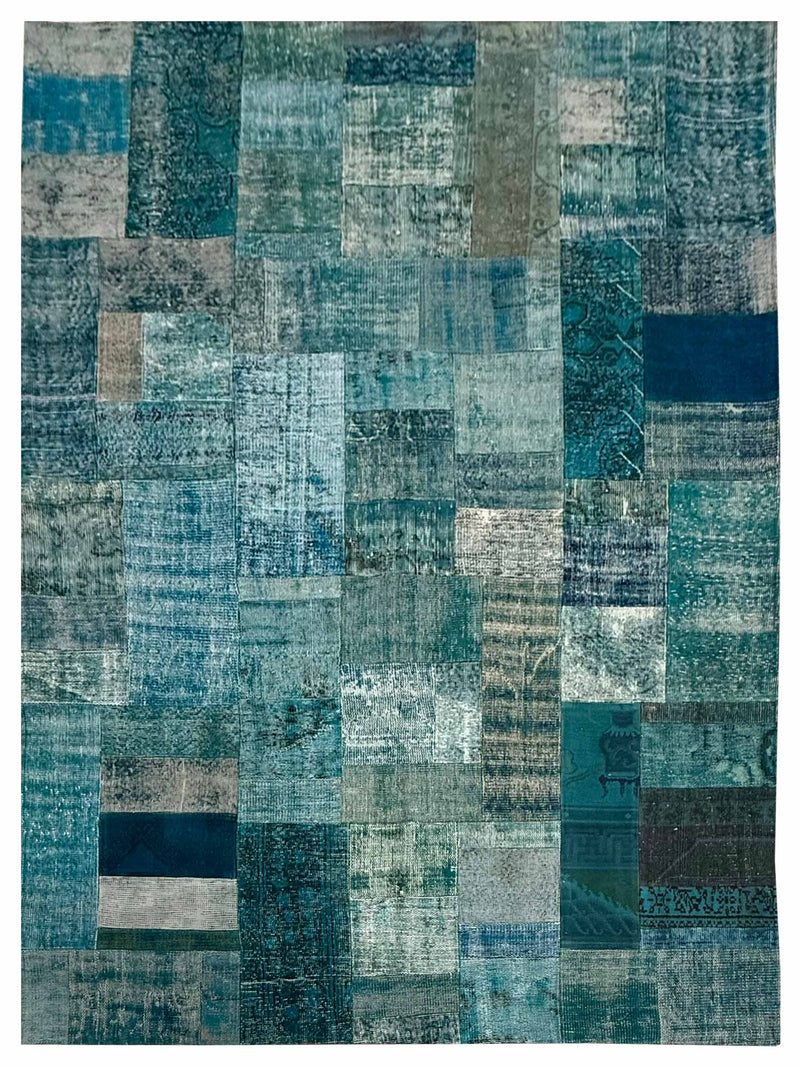 Pacific Vintage Fragments 74418 Teal Multi Modern Hand Knotted Rugs