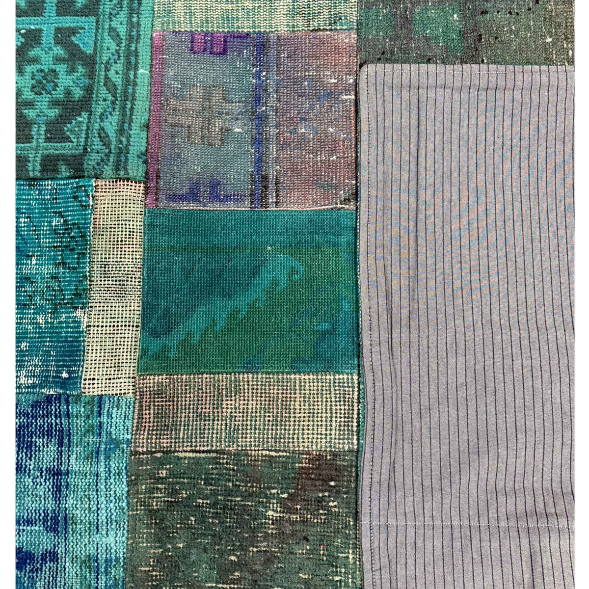 Pacific Vintage Fragments 74420 Blue Multi Modern Hand Knotted Rugs