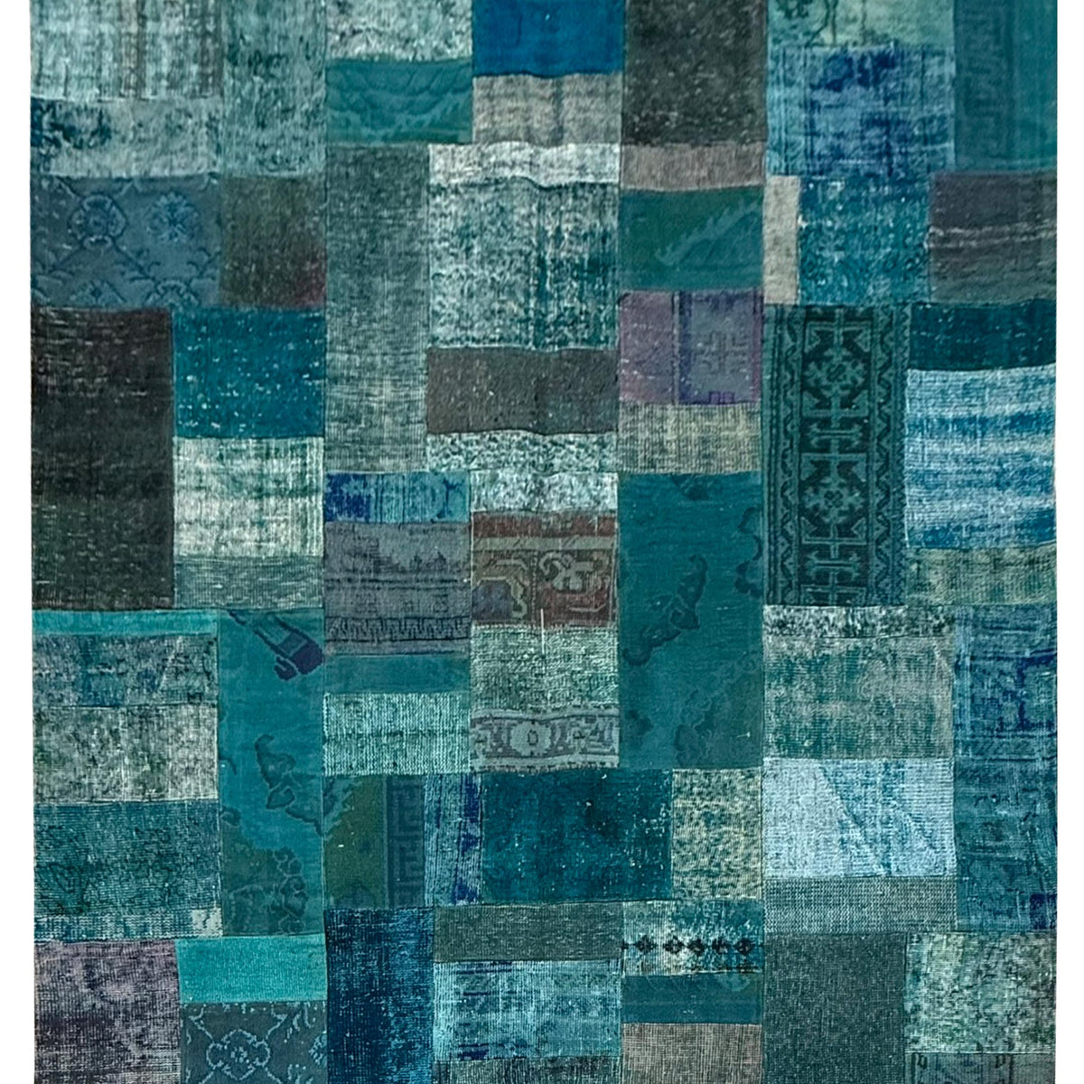 Pacific Vintage Fragments 74420 Blue Multi Modern Hand Knotted Rugs
