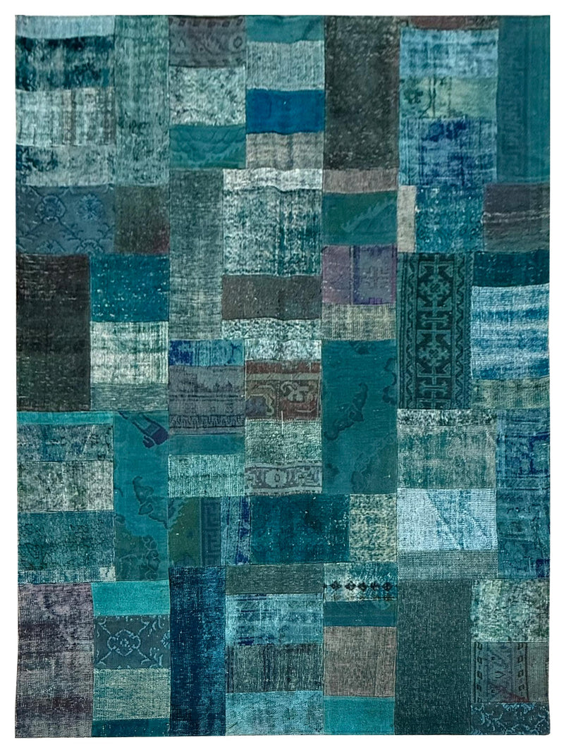 Pacific Vintage Fragments 74420 Blue Multi Modern Hand Knotted Rugs