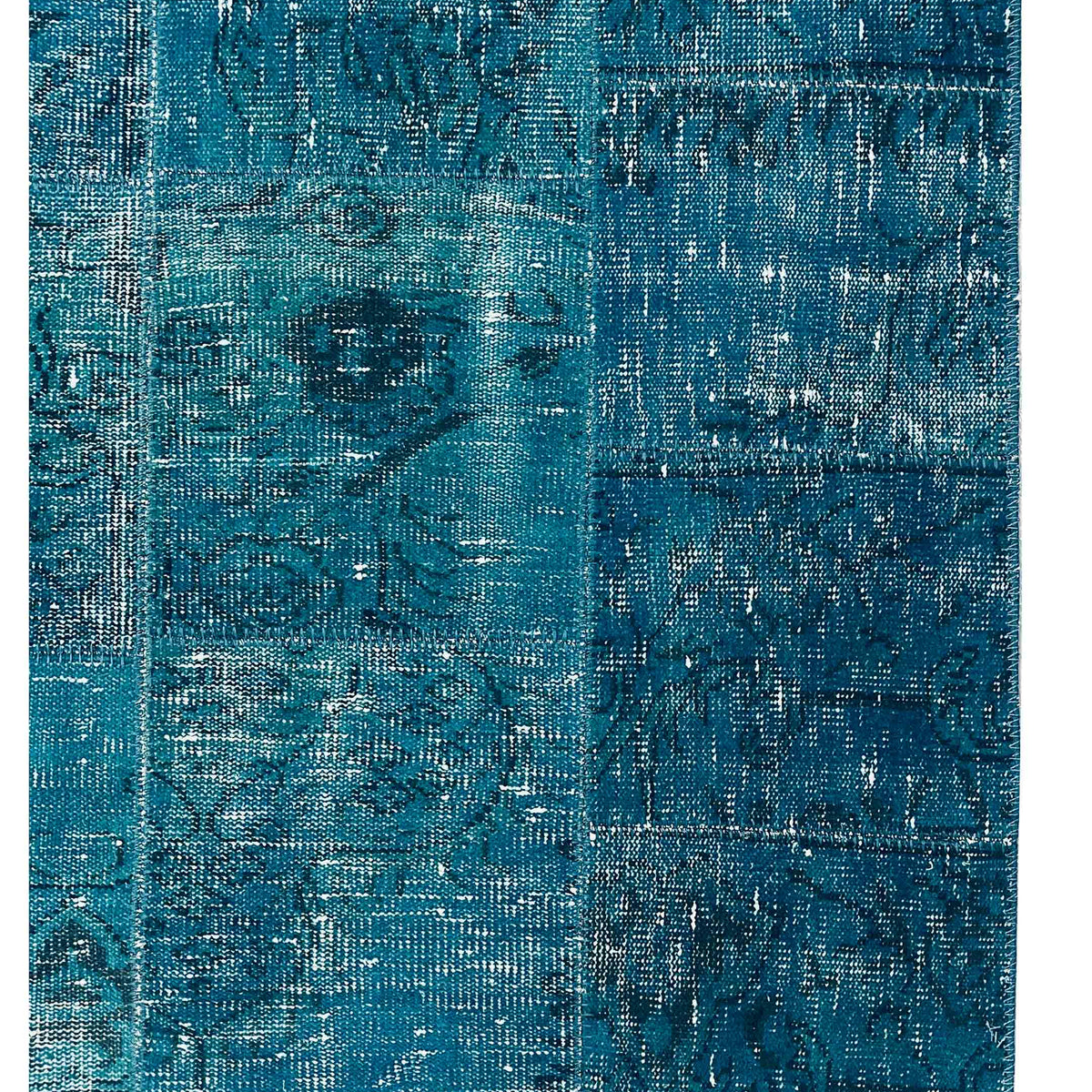 Pacific Vintage Fragments 74932 Teal Multi Modern Hand Knotted Rugs
