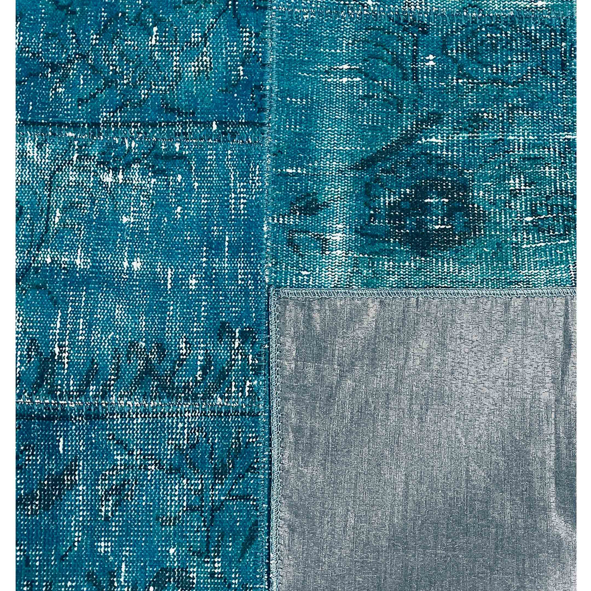 Pacific Vintage Fragments 74932 Teal Multi Modern Hand Knotted Rugs