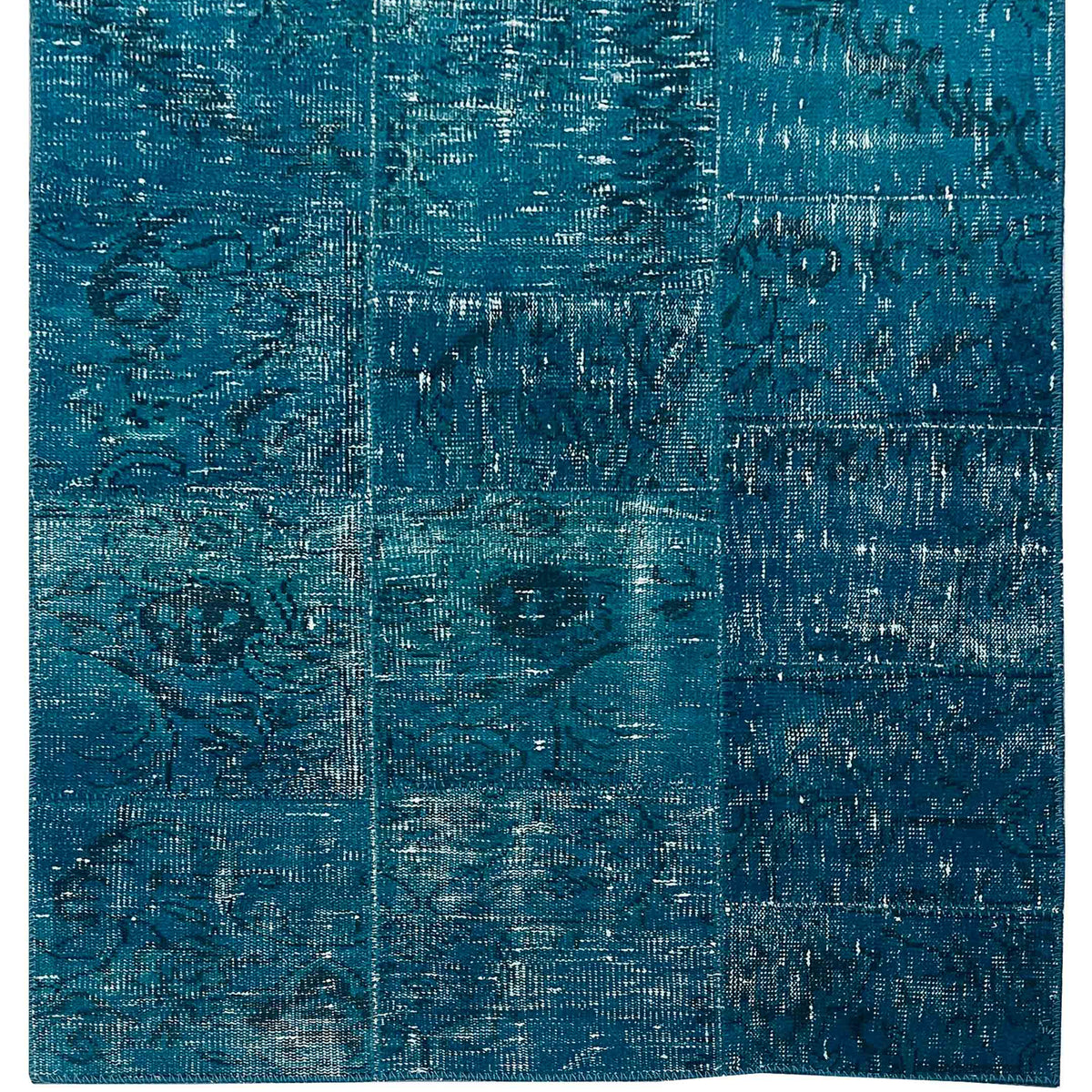 Pacific Vintage Fragments 74932 Teal Multi Modern Hand Knotted Rugs