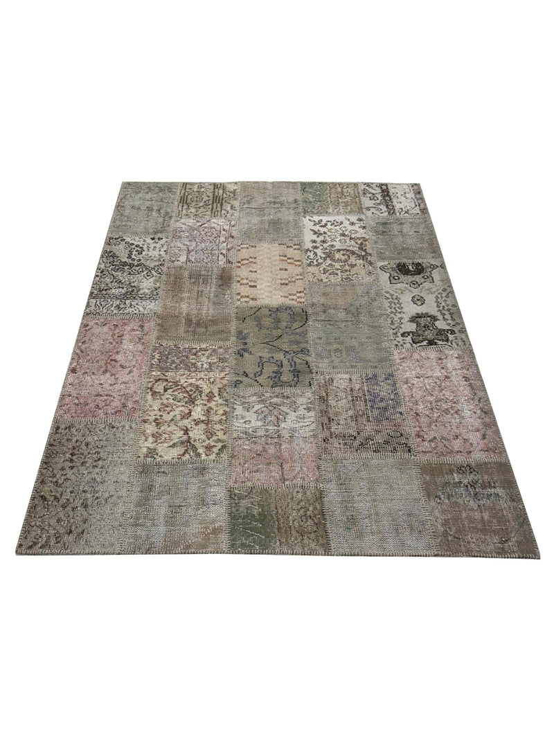 Pacific Vintage Fragments 74969 Beige Multi Modern Hand Knotted Rugs