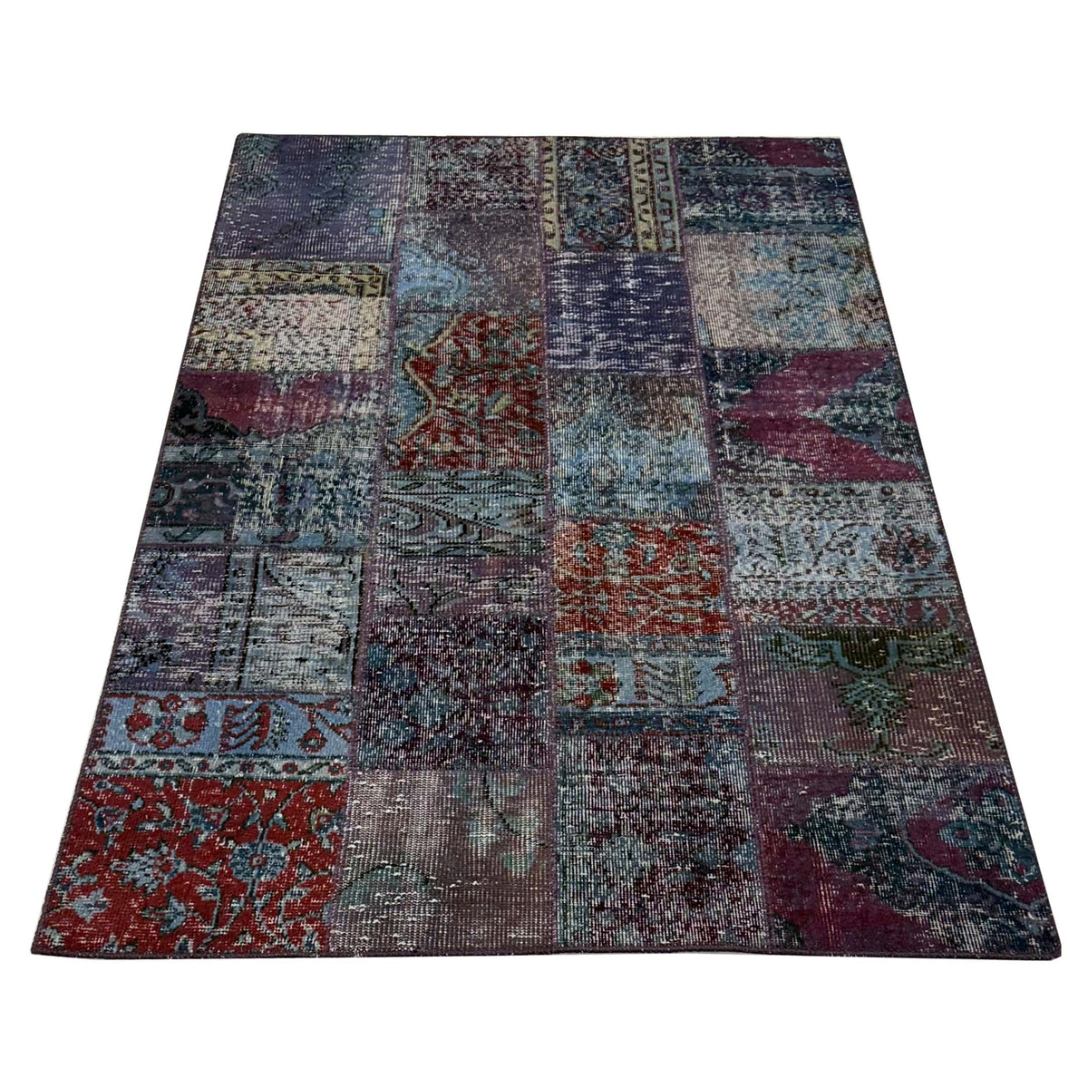 Pacific Vintage Fragments 74989 Purple Multi Modern Hand Knotted Rugs