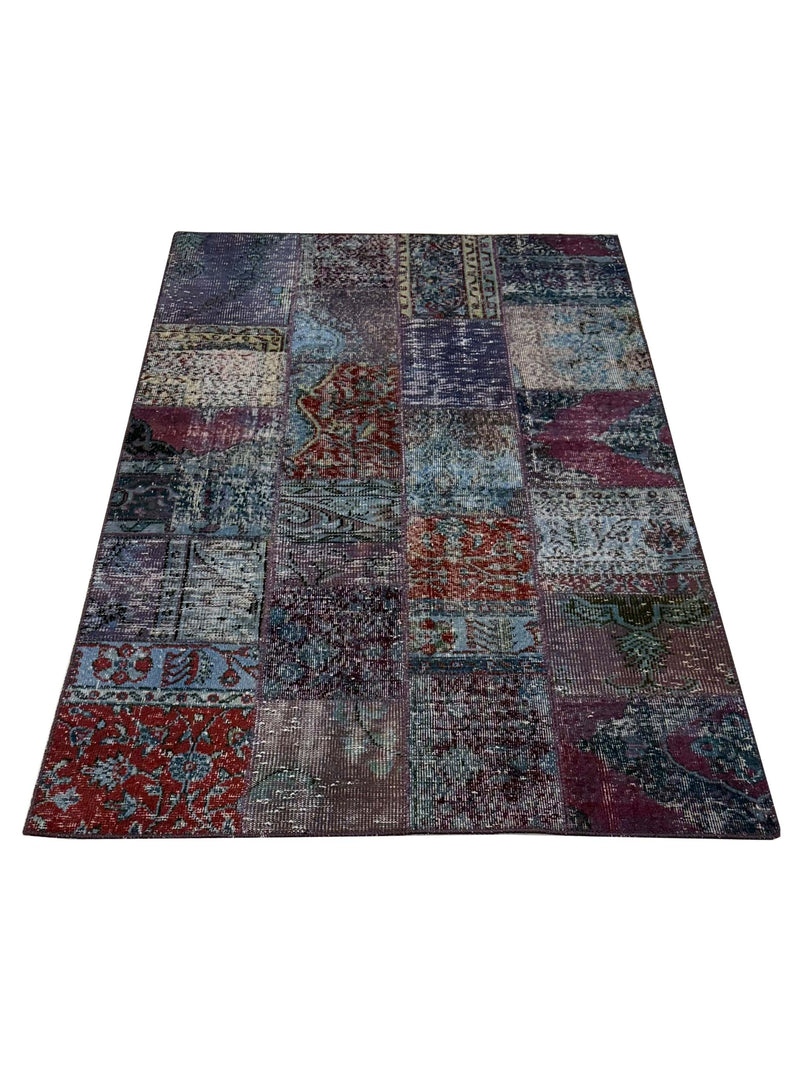 Pacific Vintage Fragments 74989 Purple Multi Modern Hand Knotted Rugs