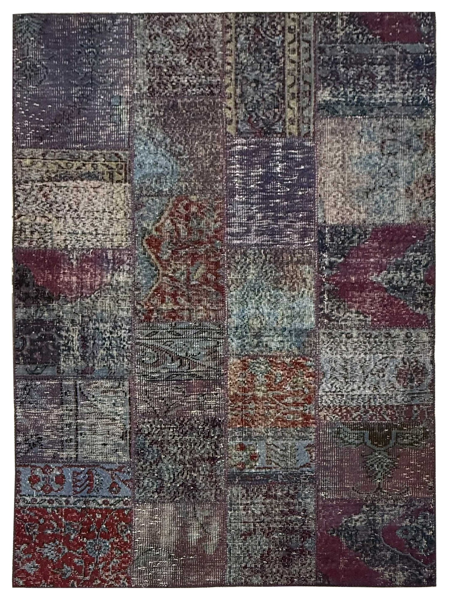 Pacific Vintage Fragments 74989 Purple Multi Modern Hand Knotted Rugs