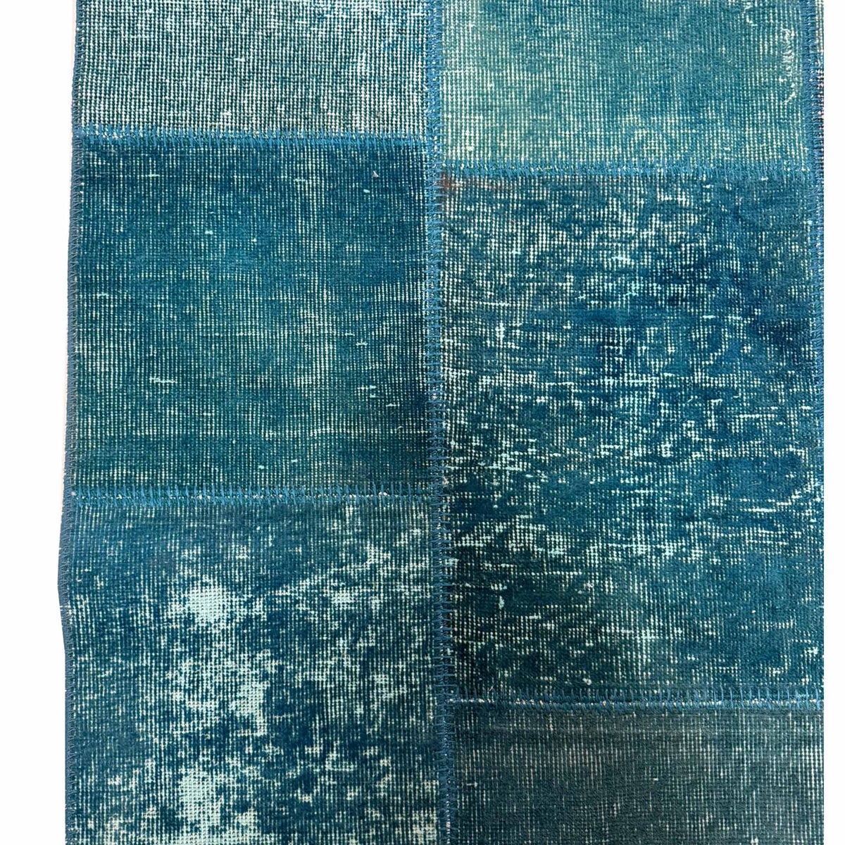 Pacific Vintage Fragments 75028 Teal Teal Modern Hand Knotted Rugs