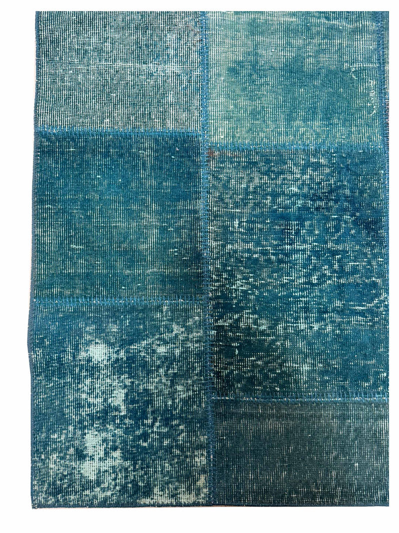 Pacific Vintage Fragments 75028 Teal Teal Modern Hand Knotted Rugs
