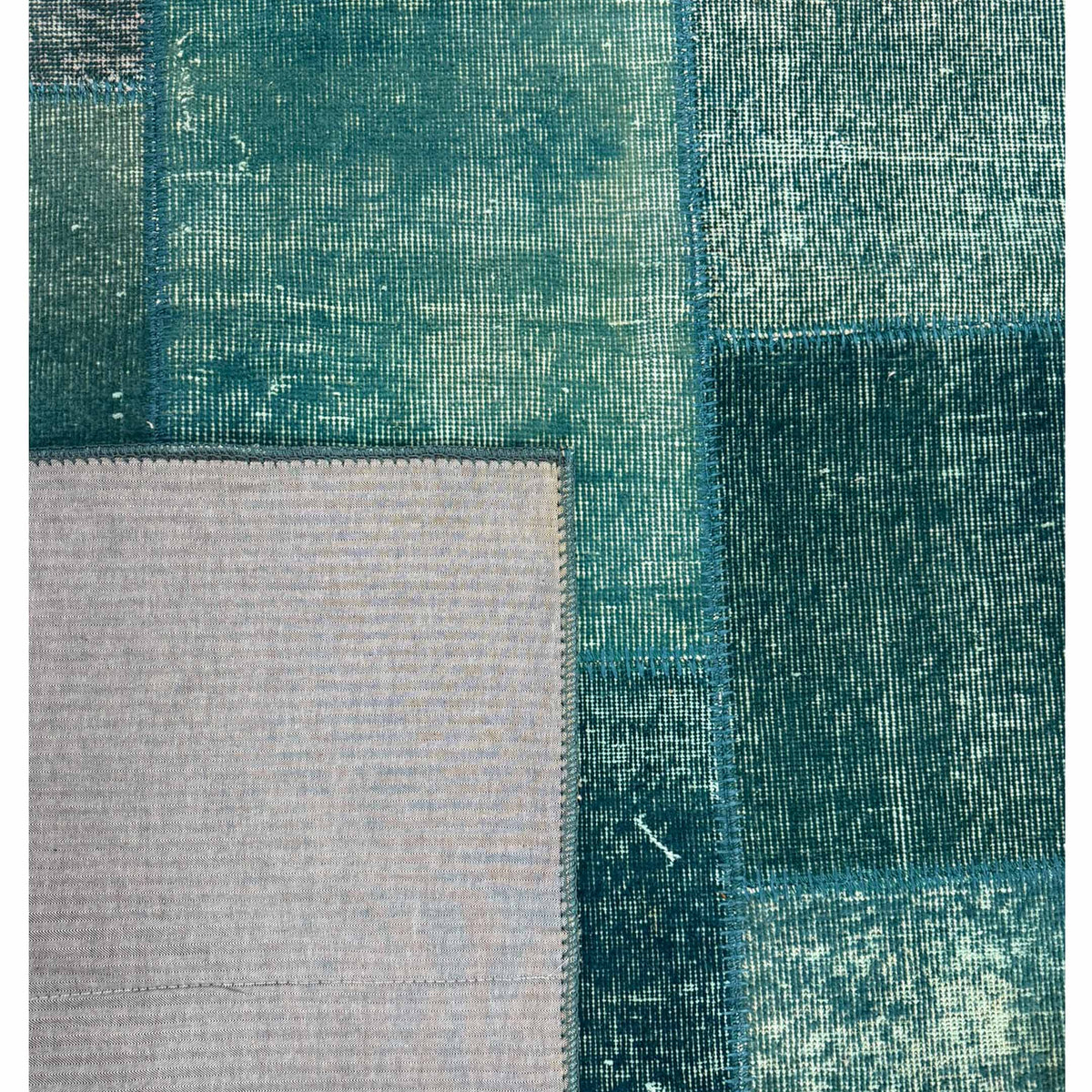 Pacific Vintage Fragments 75028 Teal Teal Modern Hand Knotted Rugs