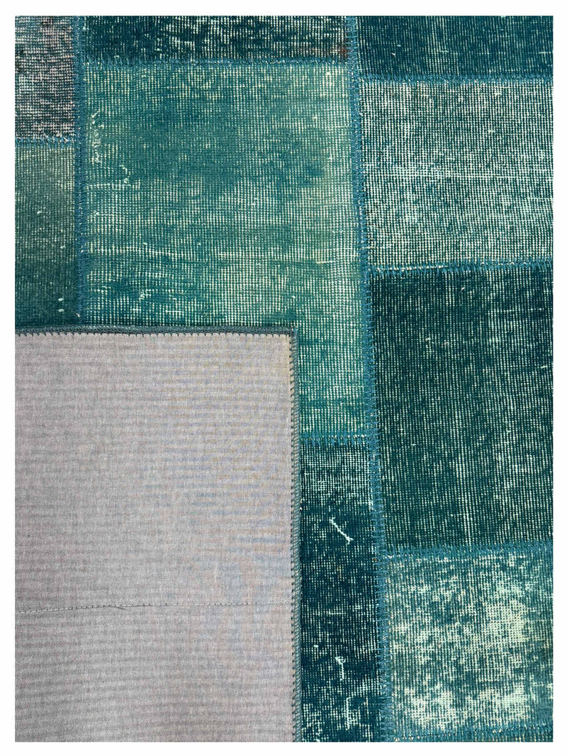 Pacific Vintage Fragments 75028 Teal Teal Modern Hand Knotted Rugs