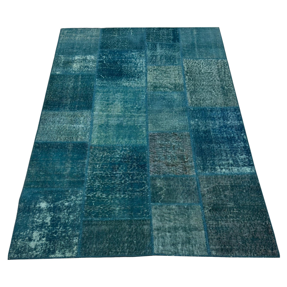 Pacific Vintage Fragments 75028 Teal Teal Modern Hand Knotted Rugs