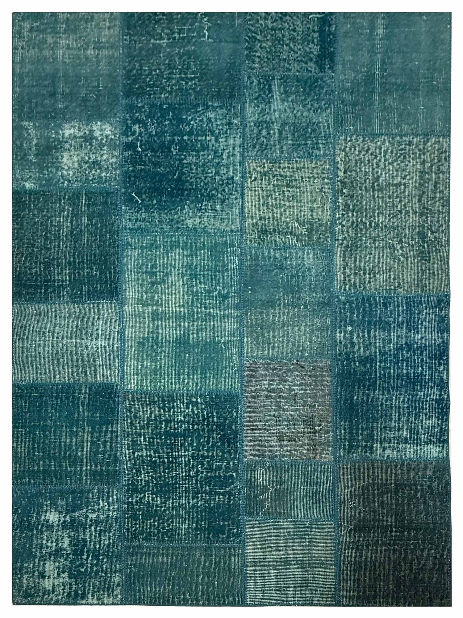 Pacific Vintage Fragments 75028 Teal Teal Modern Hand Knotted Rugs
