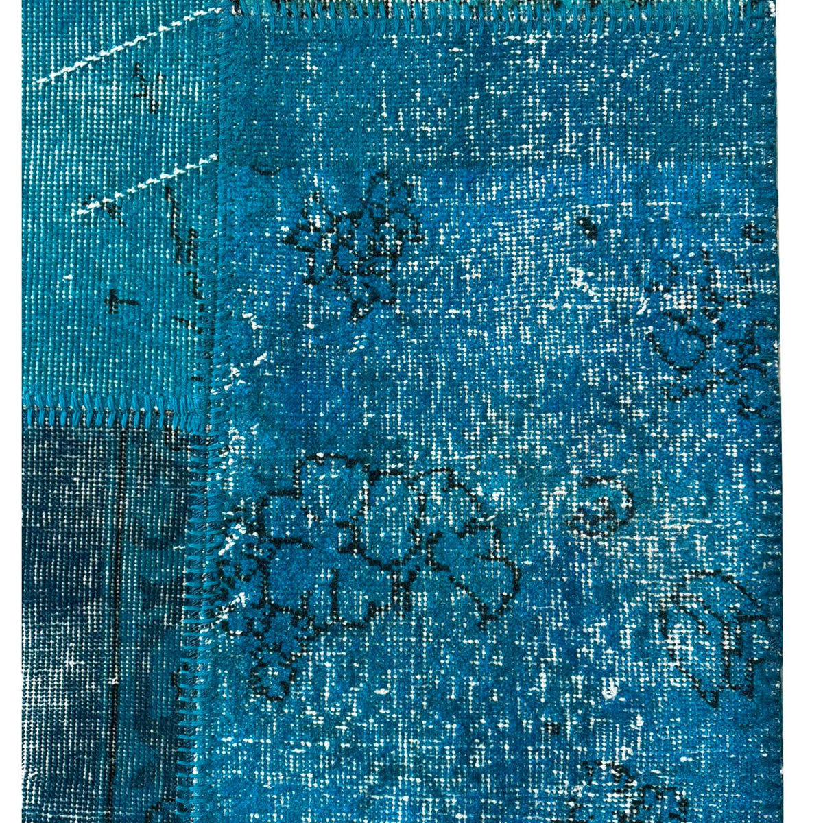 Pacific Vintage Fragments 75058 Teal Teal Modern Hand Knotted Rugs