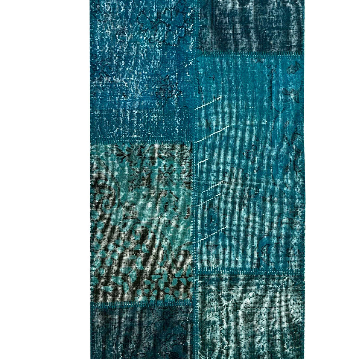 Pacific Vintage Fragments 75058 Teal Teal Modern Hand Knotted Rugs