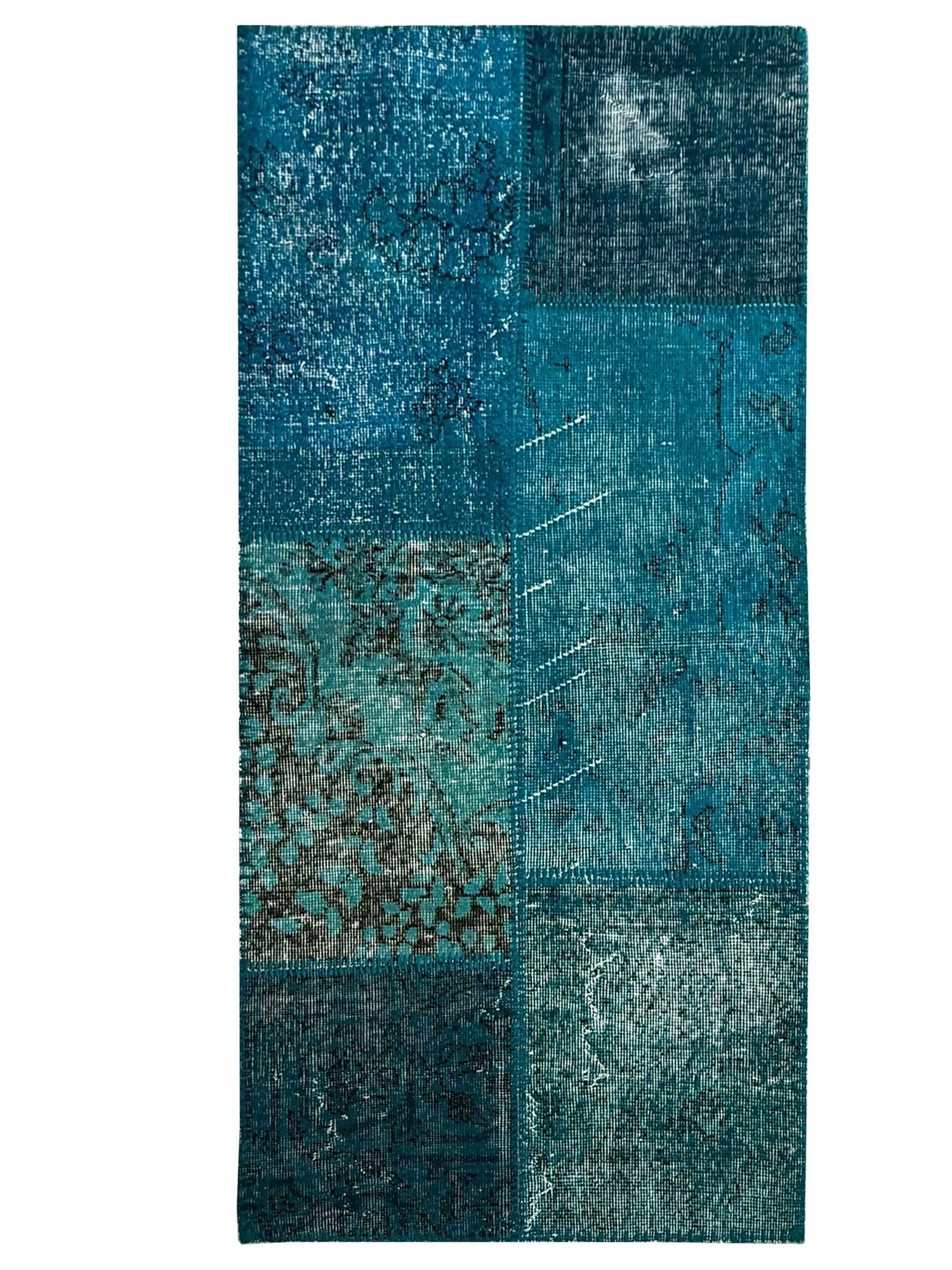 Pacific Vintage Fragments 75058 Teal Teal Modern Hand Knotted Rugs