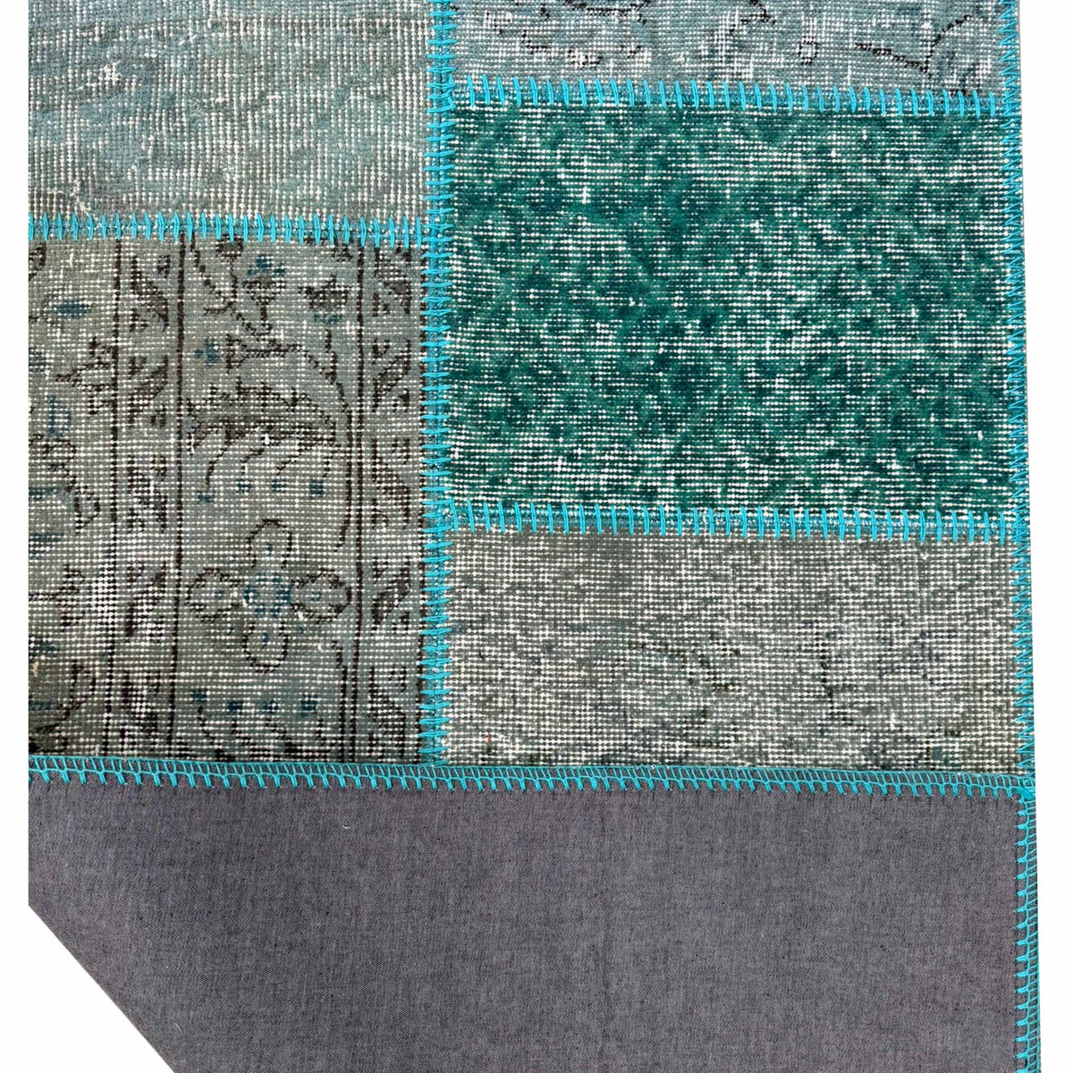 Pacific Vintage Fragments 75072 Teal Multi Modern Hand Knotted Rugs
