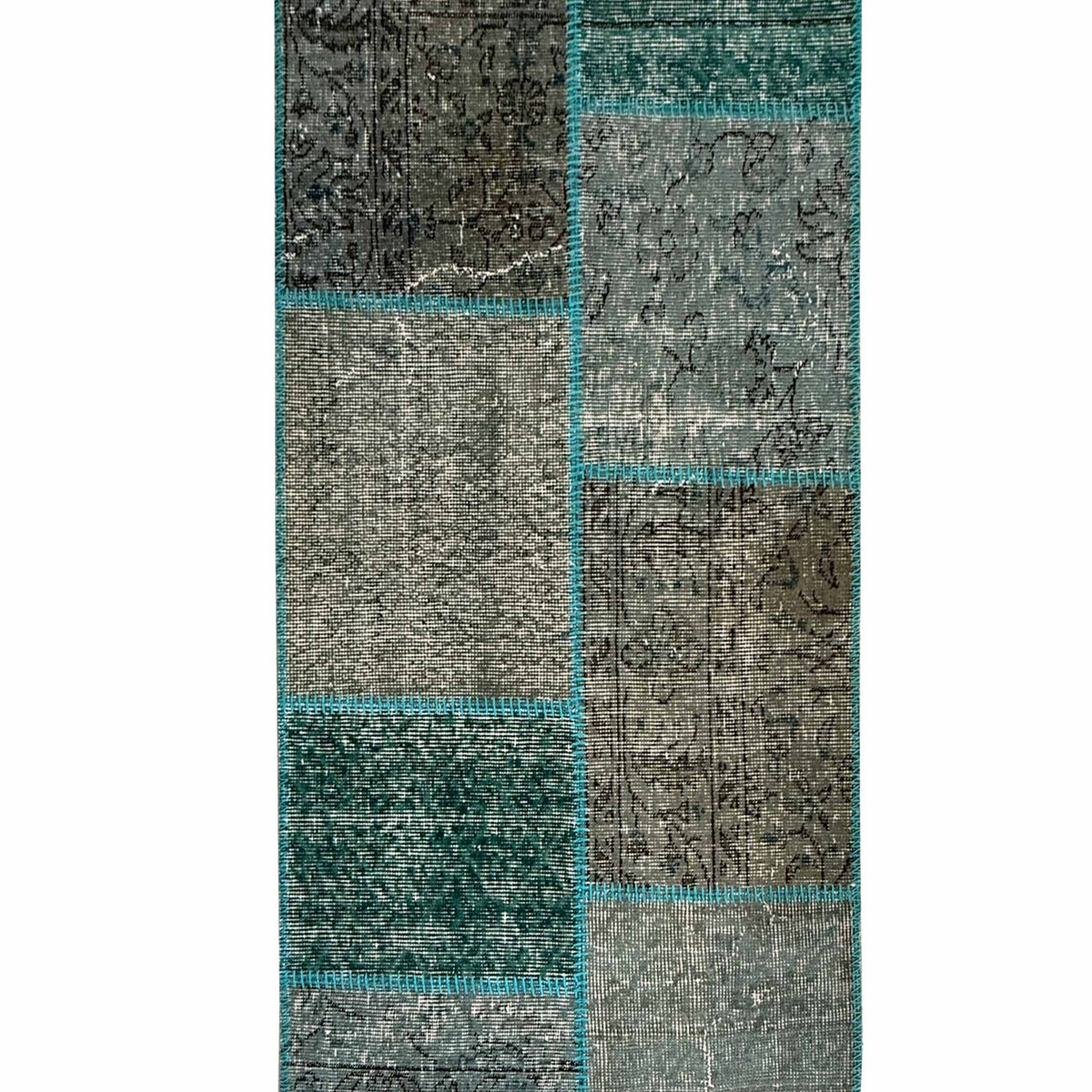 Pacific Vintage Fragments 75072 Teal Multi Modern Hand Knotted Rugs