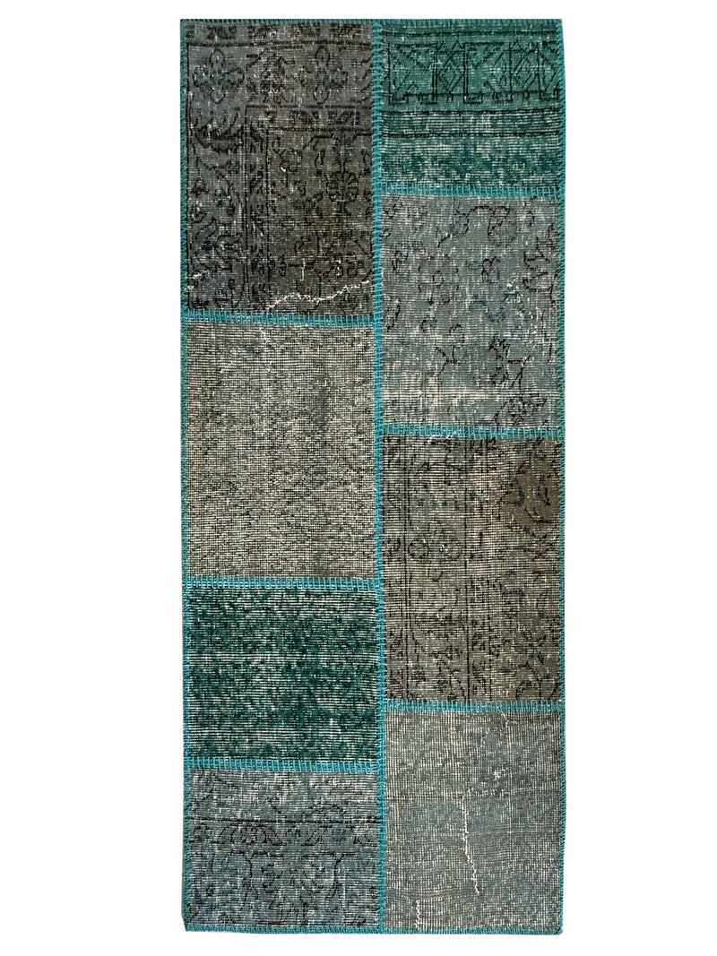 Pacific Vintage Fragments 75072 Teal Multi Modern Hand Knotted Rugs