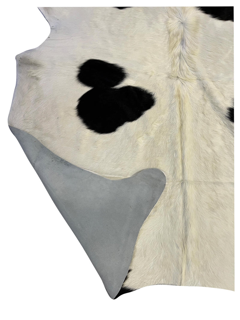 Aura Cowhide 75455 Ivory Black Cowhide Cowhide Rug
