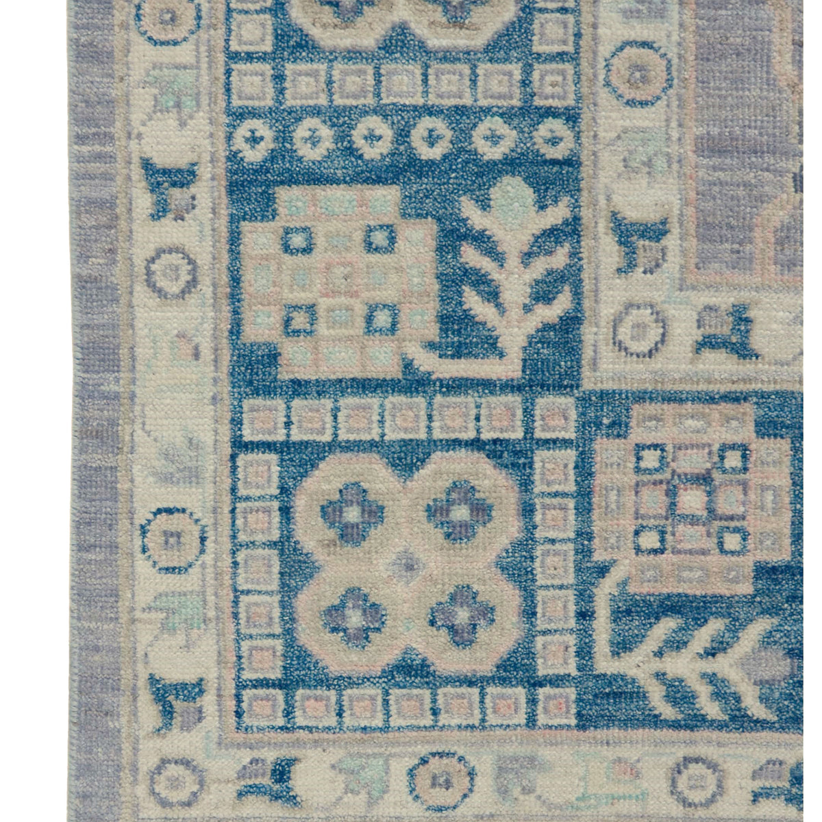 Pacific Ushak Wool Weft 43443 Grey Blue Transitional Hand Knotted Rug