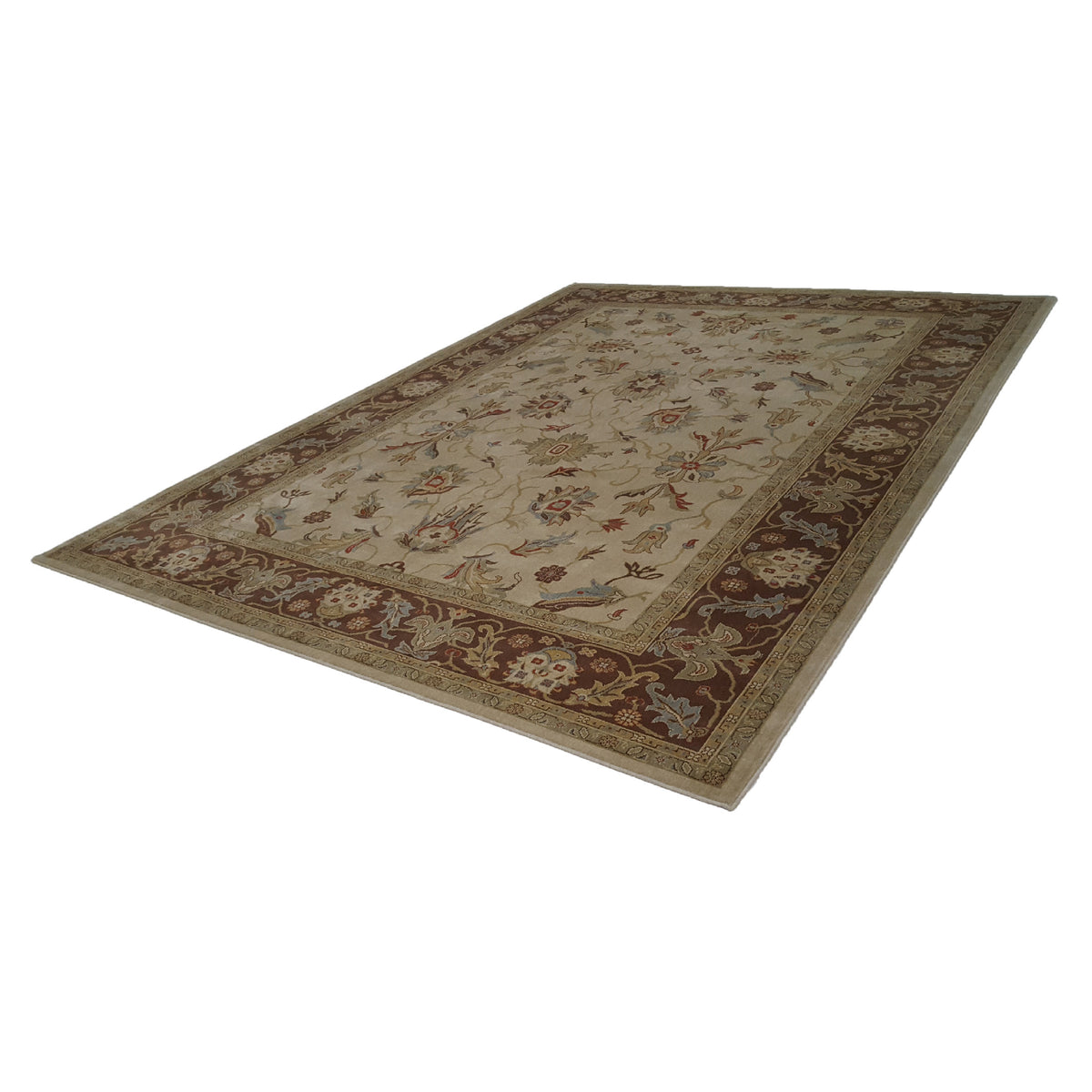 Pacific Bentley C-05IVBR Ivory Brown Traditional Wilton Rug