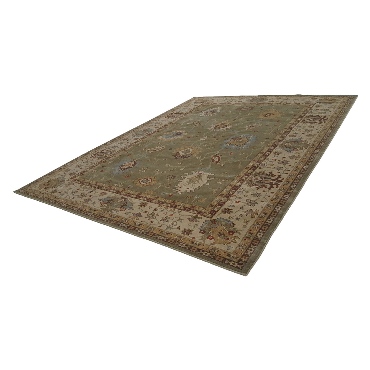 Pacific Bentley C-04OLIV Olive Ivory Traditional Wilton Rug