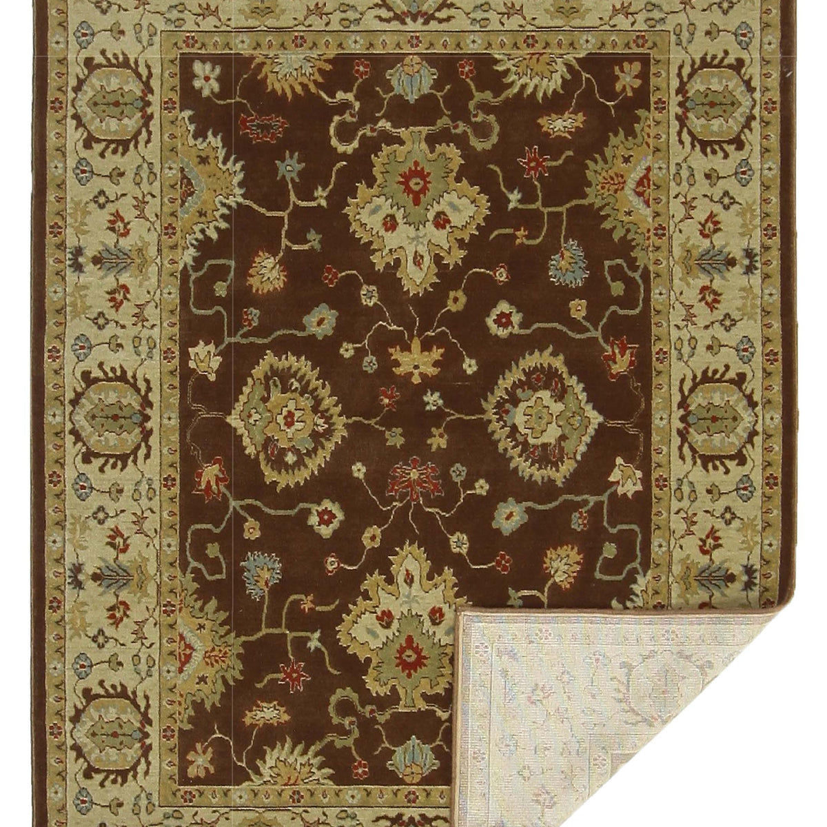 Pacific Bentley C-04BRBR Brown Ivory Traditional Wilton Rug