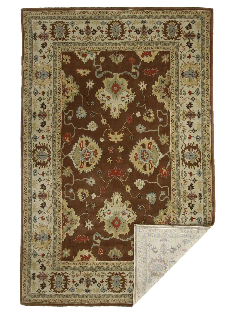 Pacific Bentley C-06BRIV Brown Ivory Traditional Wilton Rug