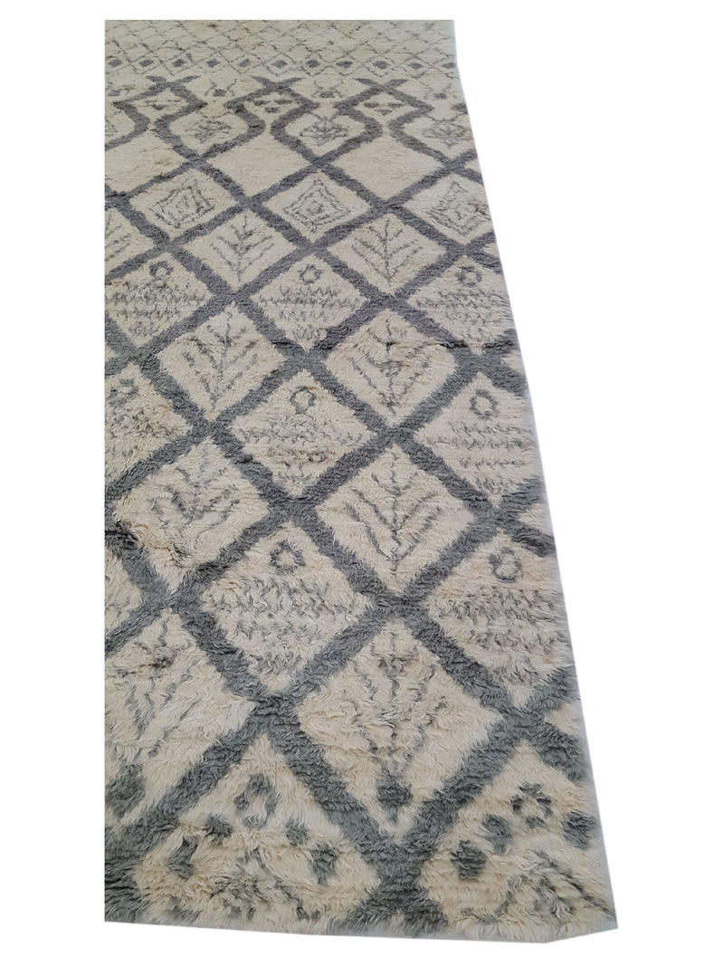 Pacific Moroccan MO-01 Ivory Grey Transitional Hand Knotted Rug