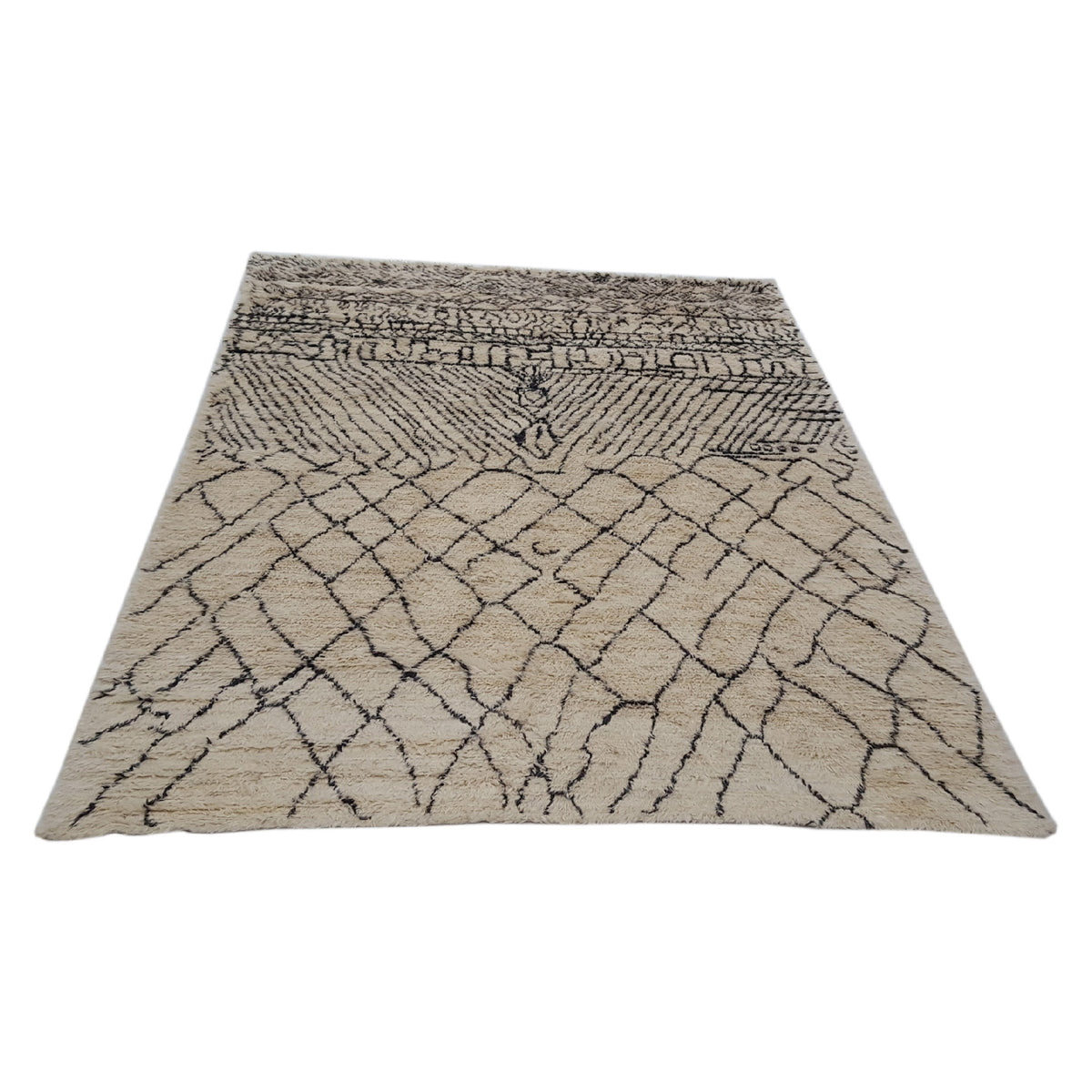 Pacific Moroccan MO-02 Ivory Charcoal Transitional Hand Knotted Rug