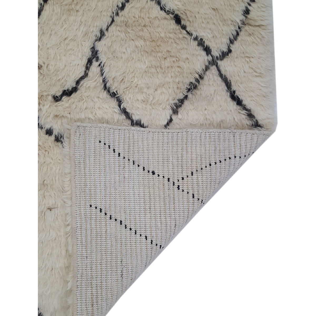 Pacific Moroccan MO-02 Ivory Charcoal Transitional Hand Knotted Rug