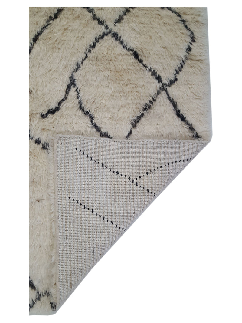 Pacific Moroccan MO-02 Ivory Charcoal Transitional Hand Knotted Rug