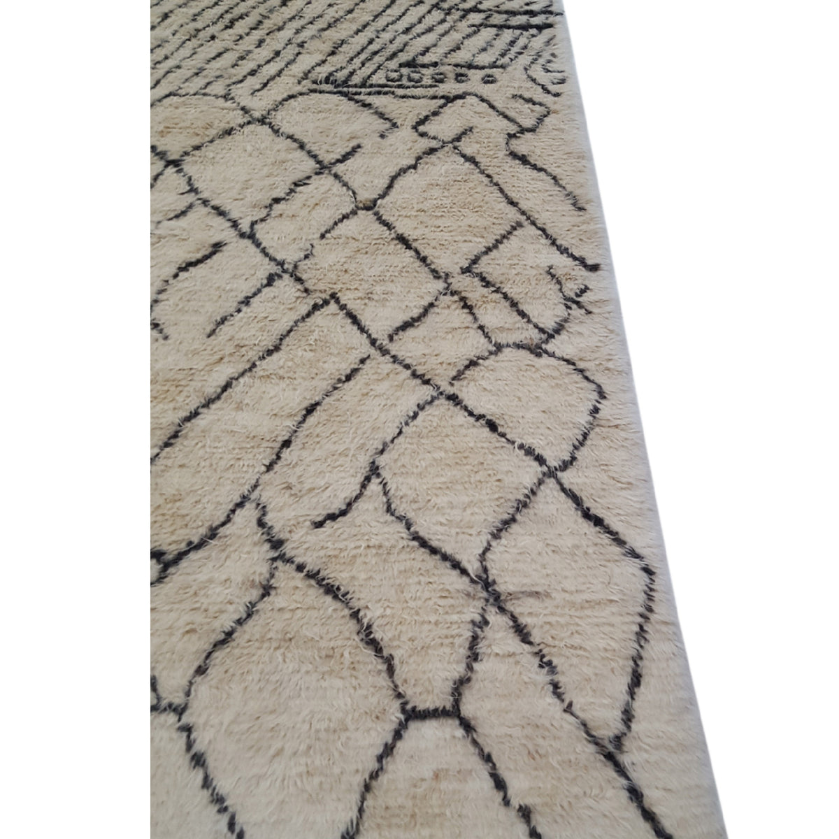 Pacific Moroccan MO-02 Ivory Charcoal Transitional Hand Knotted Rug