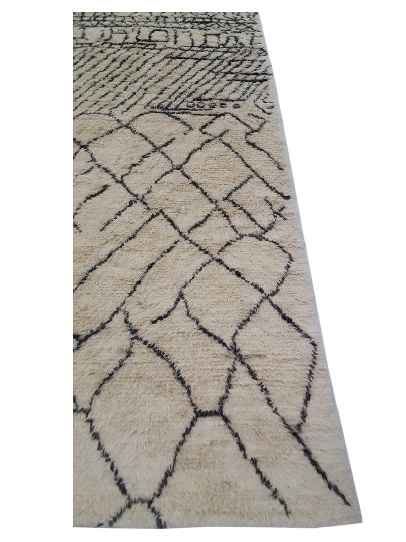 Pacific Moroccan MO-02 Ivory Charcoal Transitional Hand Knotted Rug