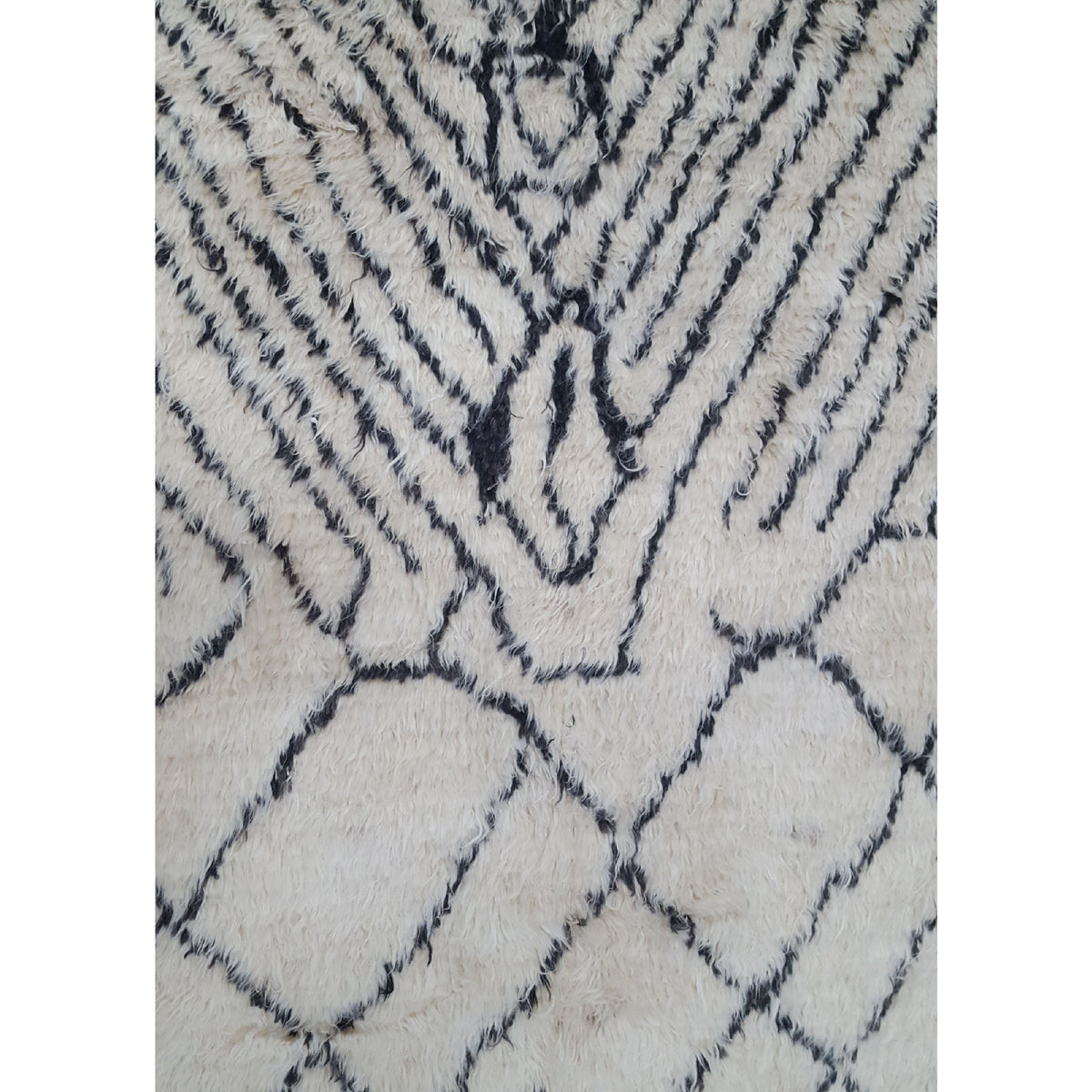 Pacific Moroccan MO-02 Ivory Charcoal Transitional Hand Knotted Rug