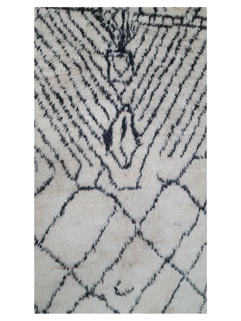 Pacific Moroccan MO-02 Ivory Charcoal Transitional Hand Knotted Rug