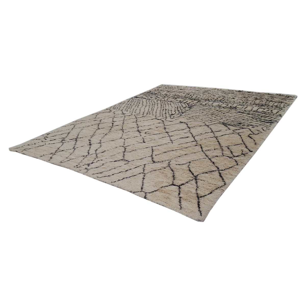 Pacific Moroccan MO-02 Ivory Charcoal Transitional Hand Knotted Rug
