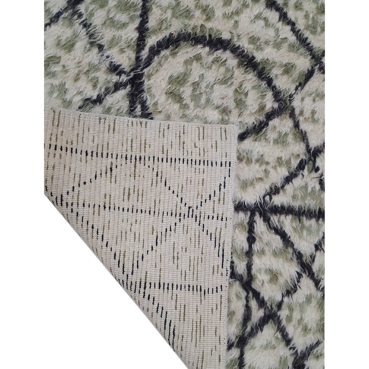 Pacific Moroccan MO-07 Ivory Sage Charcoal Transitional Hand Knotted Rug