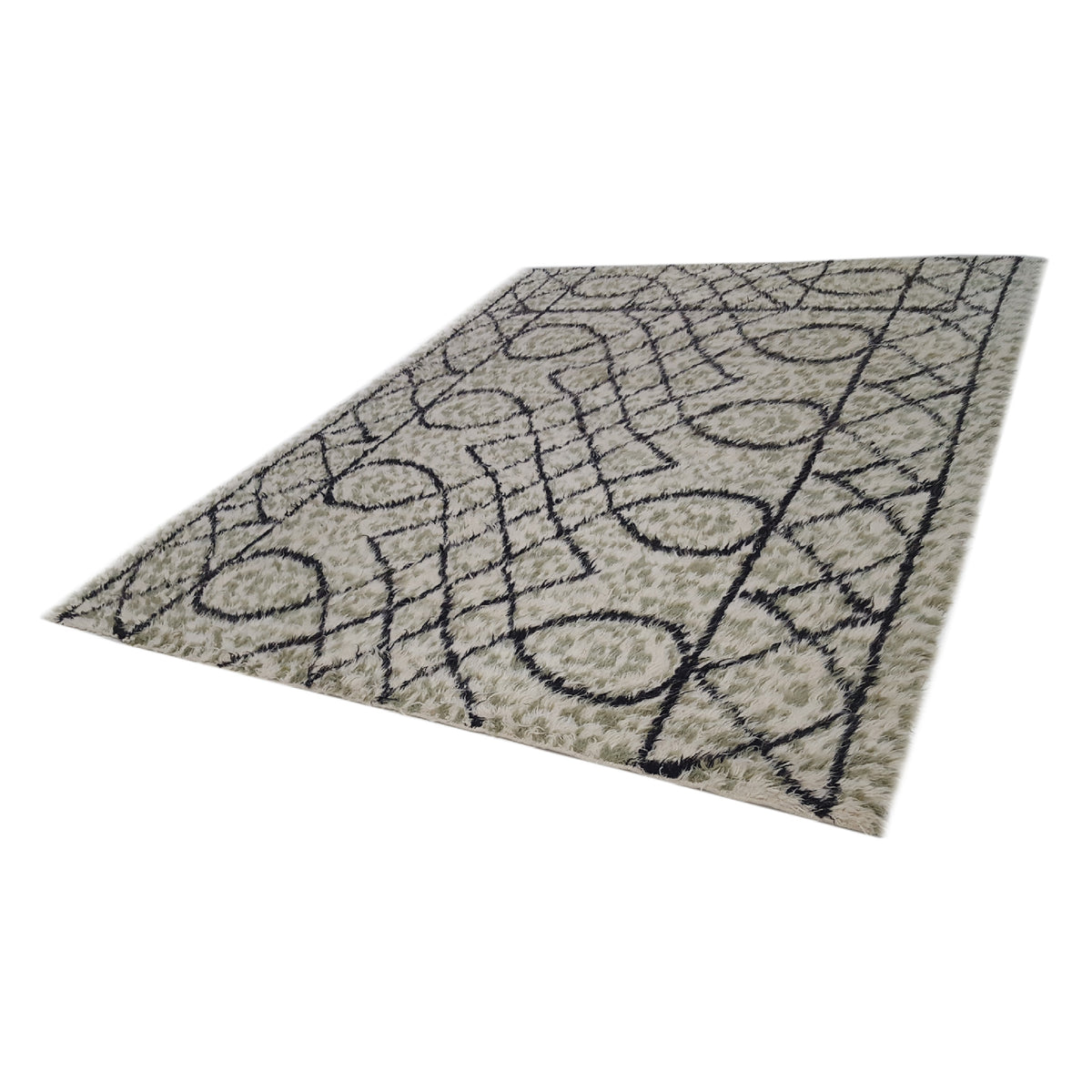 Pacific Moroccan MO-07 Ivory Sage Charcoal Transitional Hand Knotted Rug