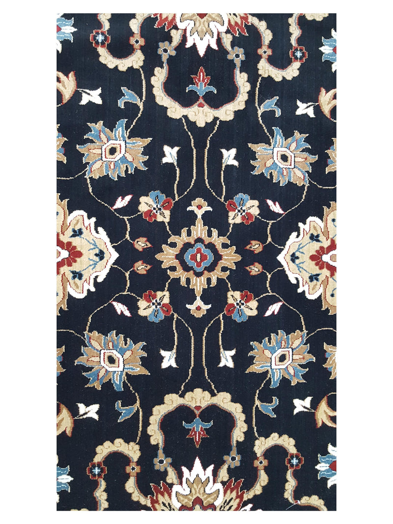 Aira Pahari U-0004 Black Ivory Traditional Wilton Rug