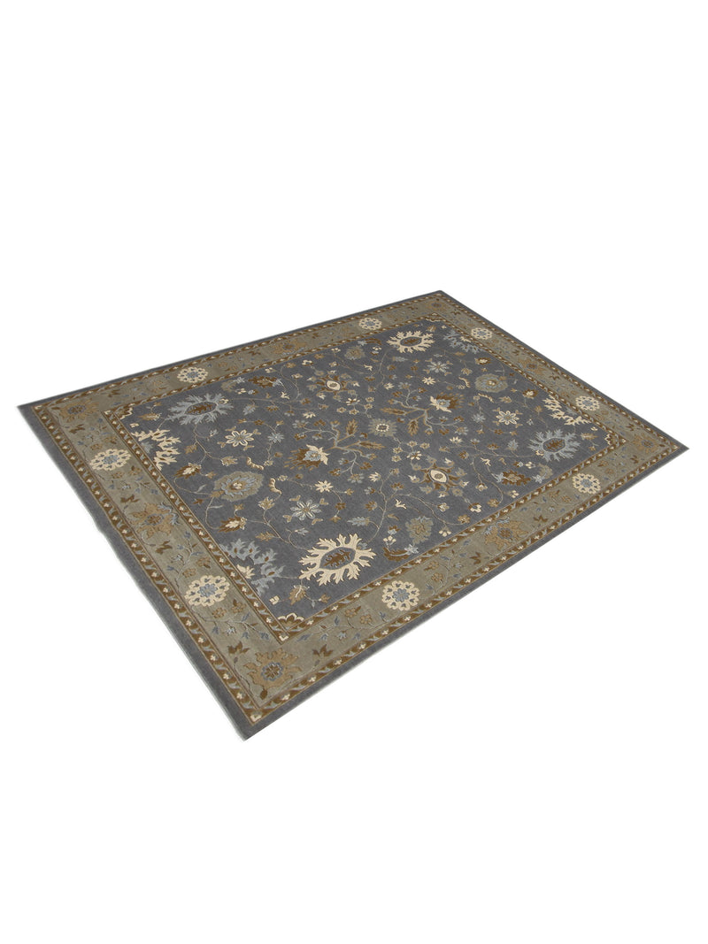 Aira Pahari U-0303GG D.Grey Grey Traditional Wilton Rug