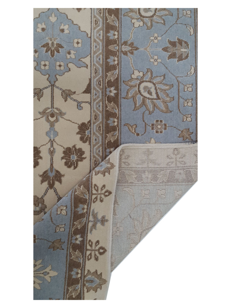 Aira Pahari U-0304LB Ivory Blue Traditional Wilton Rug