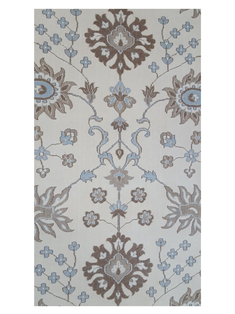 Aira Pahari U-0304LB Ivory Blue Traditional Wilton Rug