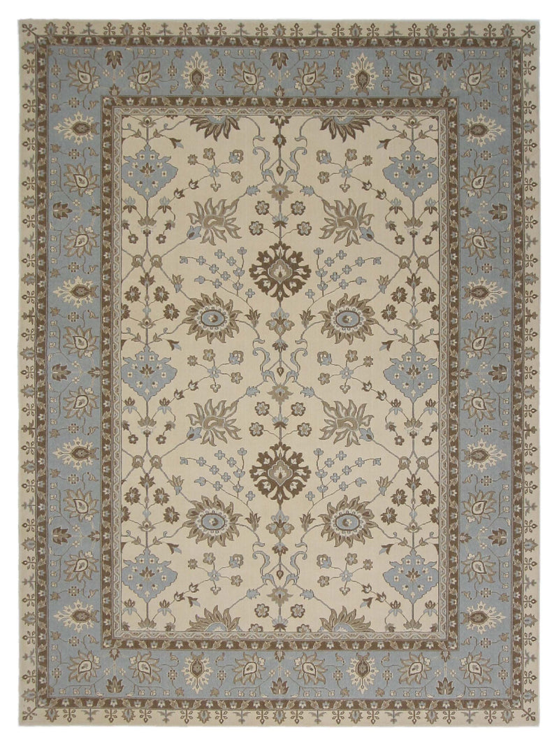 Aira Pahari  Lt.Ivory Md.Blue Traditional