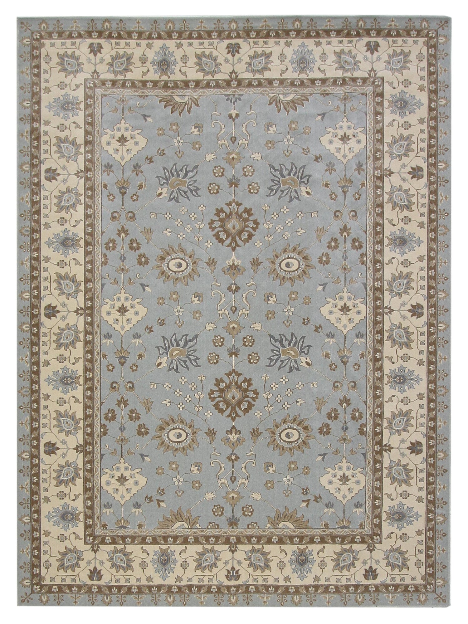 Aira Pahari  Lt.Blue Lt.Ivory Traditional