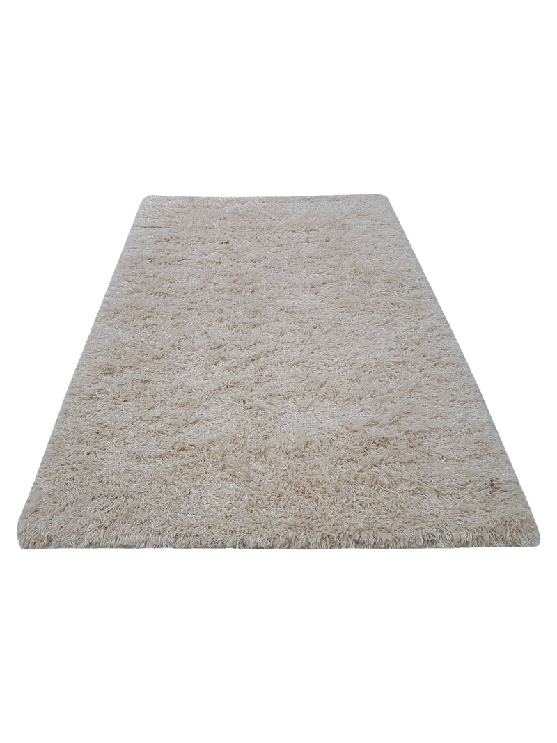 Aura Shag 005 White Shag Hand Woven Rug
