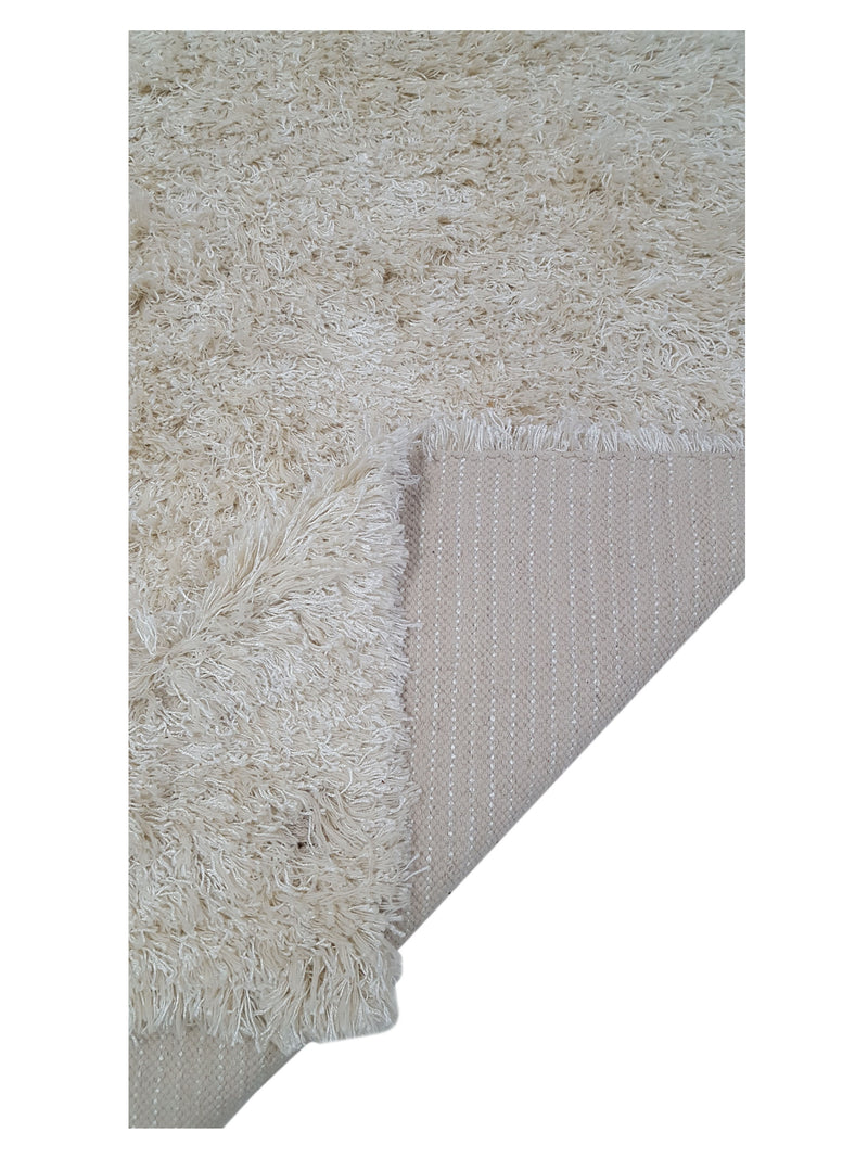 Aura Shag 005 White Shag Hand Woven Rug