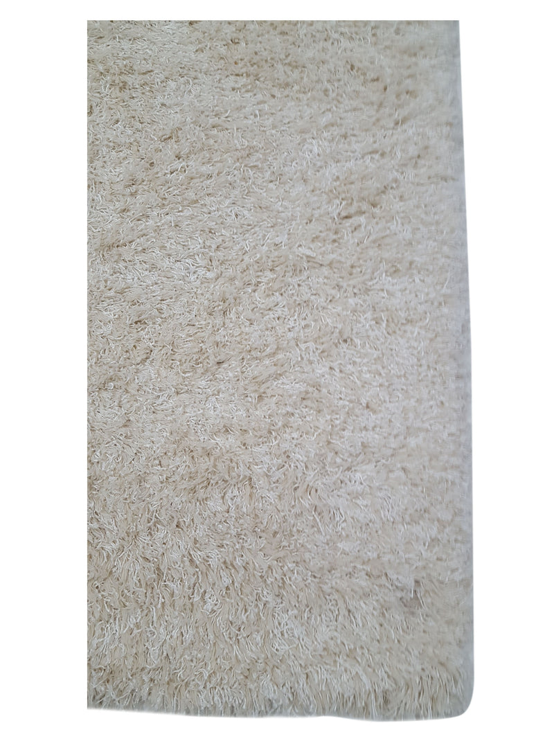 Aura Shag 005 White Shag Hand Woven Rug